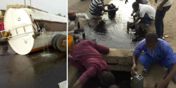 Scene of Fuel Tanker Accident in Nasarawa