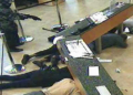 CCTV capture of a bank robbery