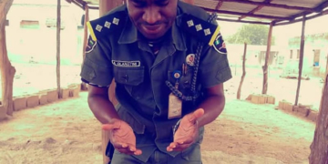 Nigerian Soldier celebrates successful mission