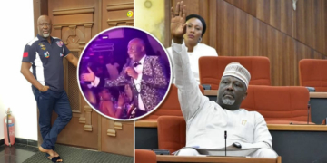 Senator Dino Melaye performs at AY Live