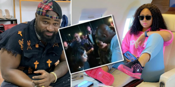 Harrysong, Regina Daniels, INSET: Rena and Ned Nwoko dancing