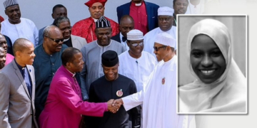 CAN Representatives, meets Buhari, inset: Zainab Aliyu