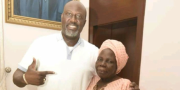 Dino Melaye and late mother, Comfort