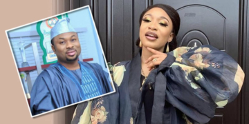 Tonto Dikeh, inset: ex-husband, Olakunle Churchill