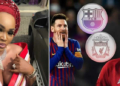 Mercy Aigbe, Barca vs Liverpool poster