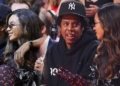 Jay Z and Beyonce at an NBA game