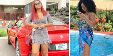 Regina Daniels With Her Husband’s Customized Ferrari