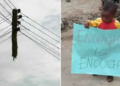 Little boy protest against PHCN in Lagos