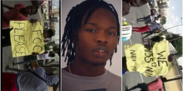 Naira Marley's fans protested