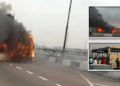 BRT bus burns on Third Mainland Bridge