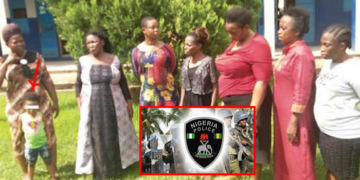 Police parade seven women for stealing and selling two children