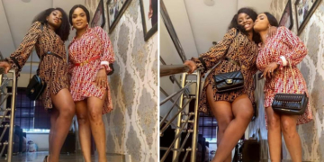 Iyabo Ojo and her daughter, Priscilla twinning