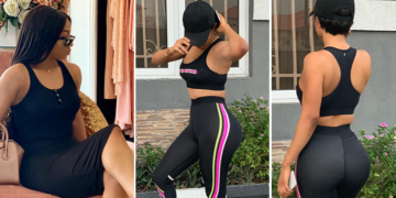 Toke Makinwa flaunts her curvy backside