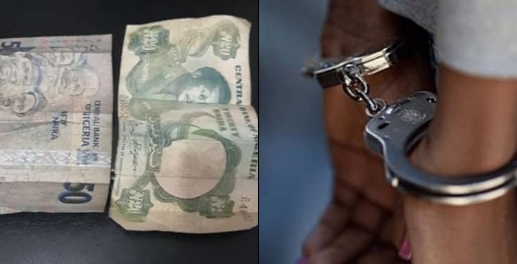 Arrested for being in possession of old Naira currencies