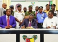 Babajide Sanwo-Olu signing  Lagos State Budget into law