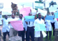 Resident Doctors protesting unpaid allowances.