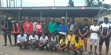 EFCC parades alleged internet fraudsters.