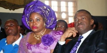 Former Enugu Governor Sullivan Chime and estranged Wife Clara