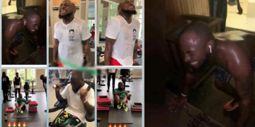 Davido hits the gym