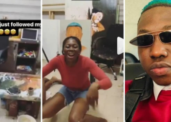 Lady excited, rolls on the floor after Zlatan Ibile followed her on Instagram