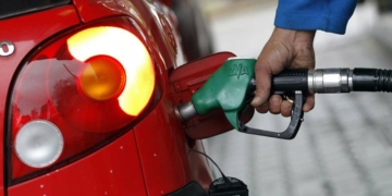 Car in a filling station