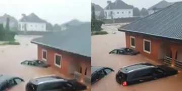 One of the Flooded house in Benin