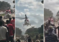 Helicopter picking VIP that was stuck in traffic