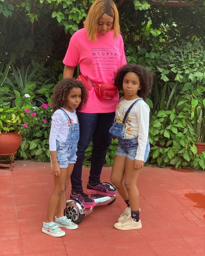 Actress Regina Daniels Poses With Her Step Daughters In Stunning New Photos