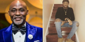 Actor Mofe Damijo and son