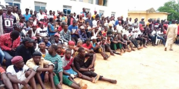 Photo: Reformed 500 thugs surrender in Bauchi