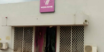 File photo - A robbed Wema Bank branch