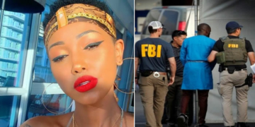 Huddah Monroe, FBI agents carrying away a Nigerian fraudster