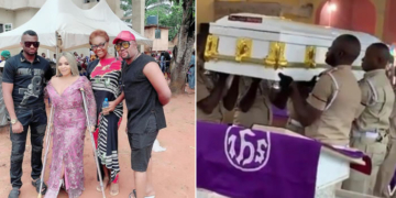 Nollywood actress Cossy Ojiakor at her mum's burial