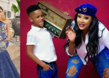 Angela Okorie and son