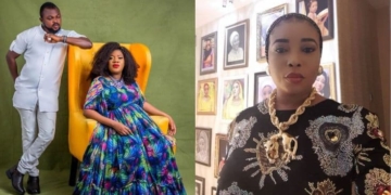 Toyin Abraham and husband, Kolawole Ajeyemi, Lizzy Anjorin