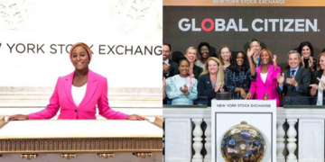 DJ Cuppy at the New York Stock Exchange