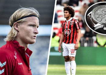 Kasper Dolberg, Diaby-Fadiga, inset: wristwatch