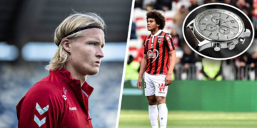 Kasper Dolberg, Diaby-Fadiga, inset: wristwatch