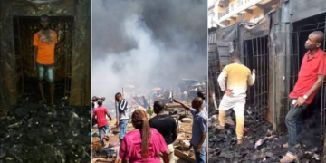 Scene of Onitsha fire outbreak