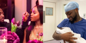 Chioma, Davido and newborn