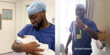 Davido and newborn