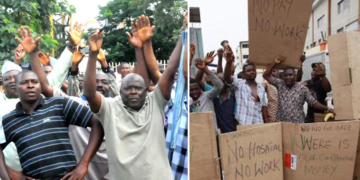 Angry Nigerian workers during protest [filed photo]