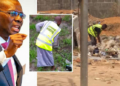 L-R: Lagos State Govenor Babajid Sanwo-Olu; Environmental offenders undergoing punishment (community labour) in Lagos state