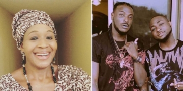 L-R: Kemi Olunloyo, Peruzzi and Davido