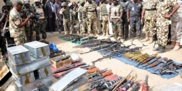Stockpiles of ammunitions and arms recovered from bandits