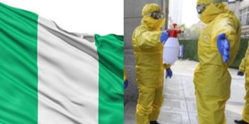 L-R Nigerian flag, Depict of medical personnels