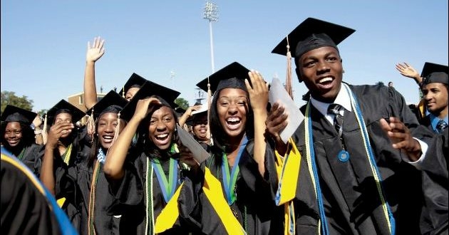 Fresh university graduates at a convocation ceremony in Nigeria.