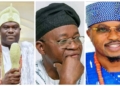 L-R Ooni of Ife, Governor Gboyega Oyetola and Oluwo of Iwo