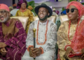 L-R Governor Rotimi Akeredolu, Babajide Akeredolu and Betty Akeredolu