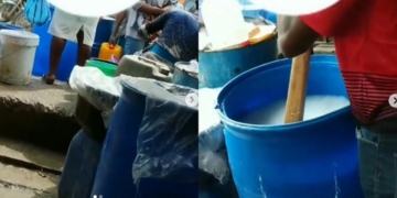 Video showing how hand sanitizers are being mixed in Ojota market surfaces online